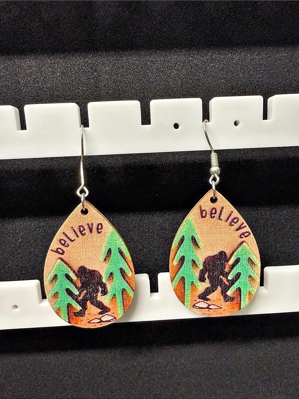 Hand-Painted BIG FOOT Drop Earrings